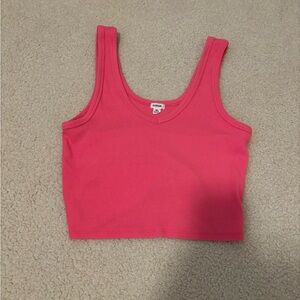 Pink garage crop top- large